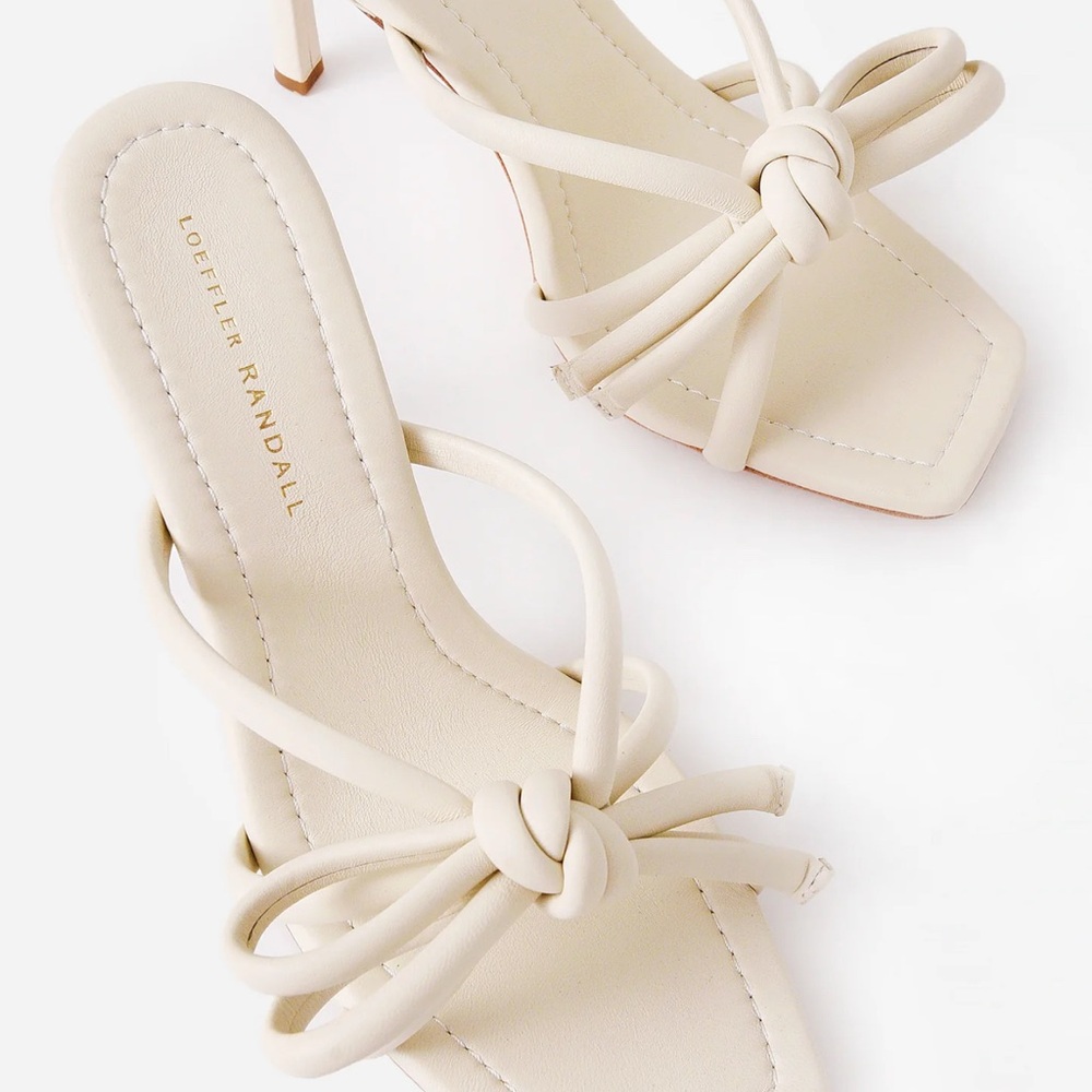 Loeffler Randall Cream Knotted Bow Heels